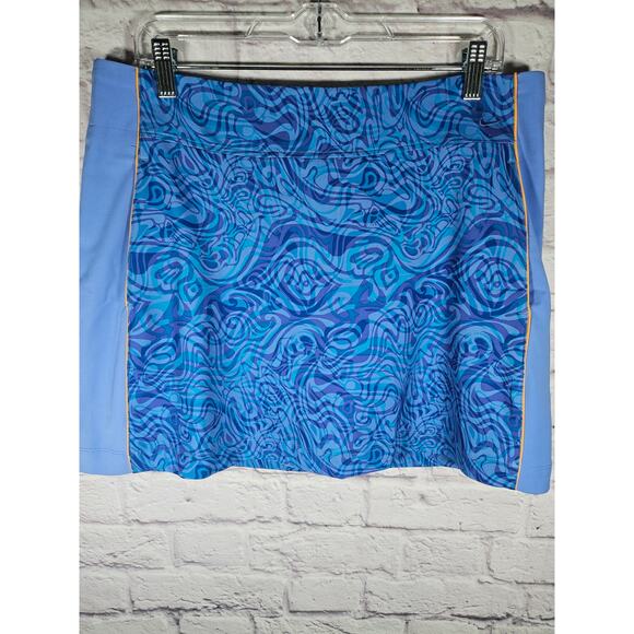 Nike Golf Women's Skort Skirt‎ Size Large (12) Blue Yellow Piping - Picture 3 of 8